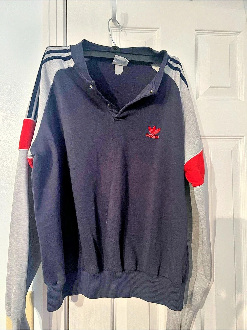 adidas Color Block Track Sweatshirt Black Gray